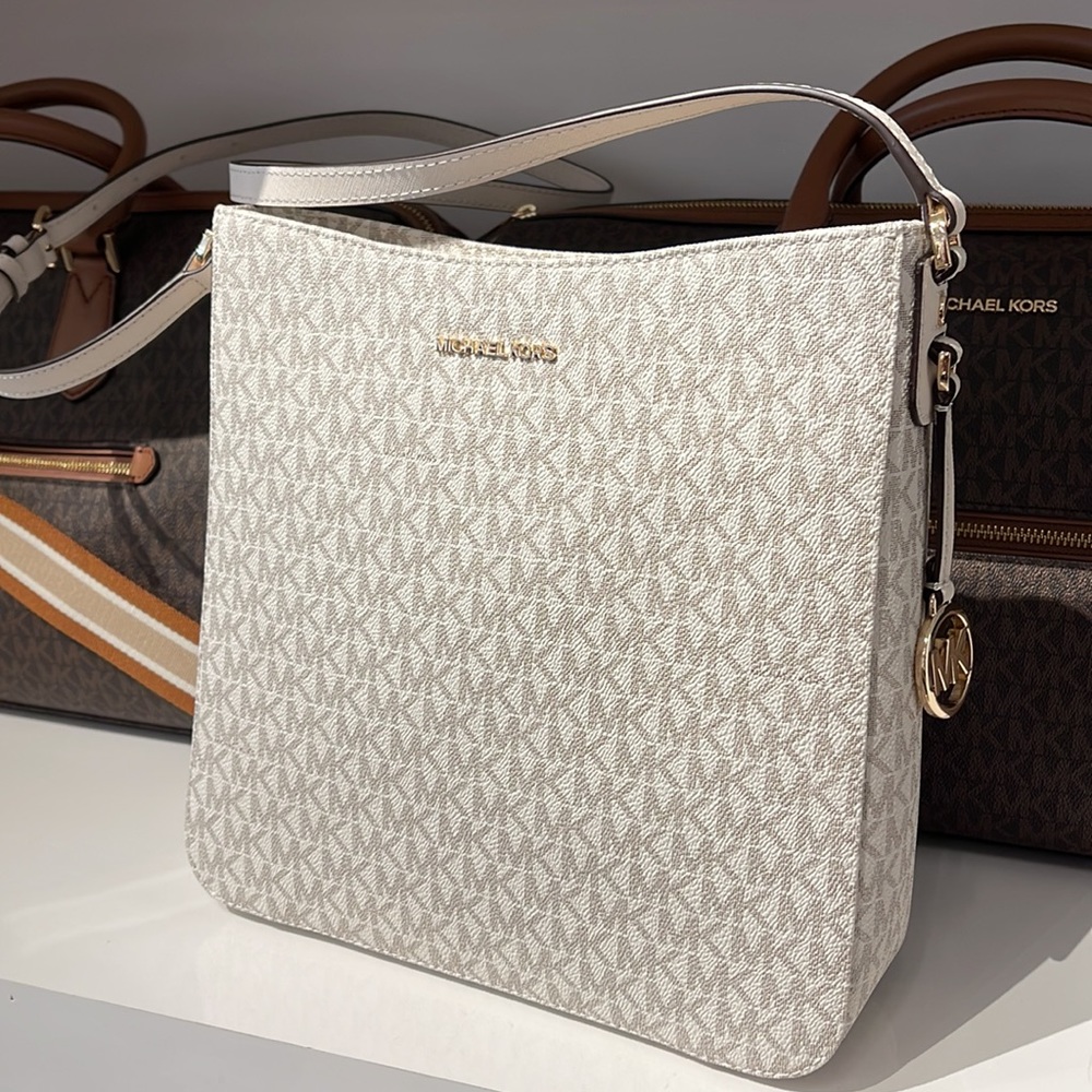 Michael Kors Jet Set Travel Large Messenger Crossbody Bag Light Cream Multi - Picture 11 of 16